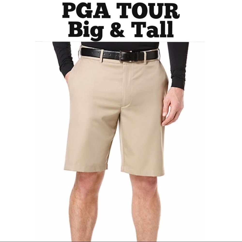 PGA Tour Big & Tall Mens Performance Shorts in Chinchilla & Sliver Cloud W- 48